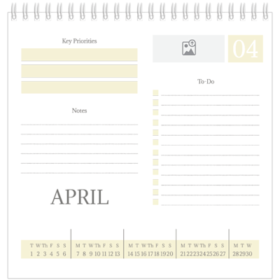Example of page 4, Desk Calendars, option 11