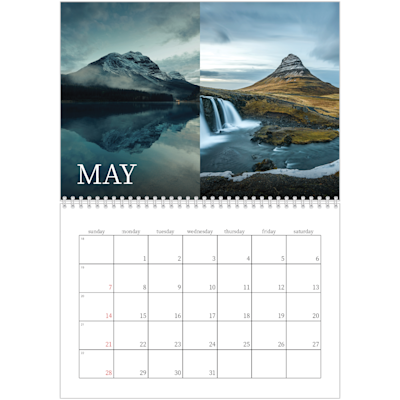 Example of page 5, Custom Wall Calendars, option 7