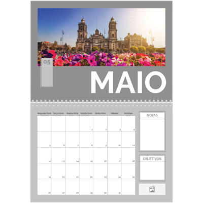 Exemplo de página 5, Calendários de parede, opção 8