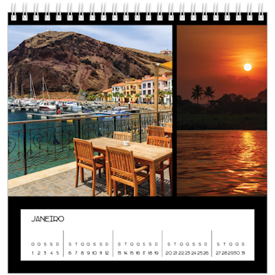 Exemplo de página 1, Calendários de mesa personalizados, opção 5