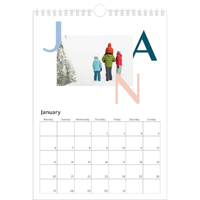 Example of page 1, Custom Wall Calendars, option 18