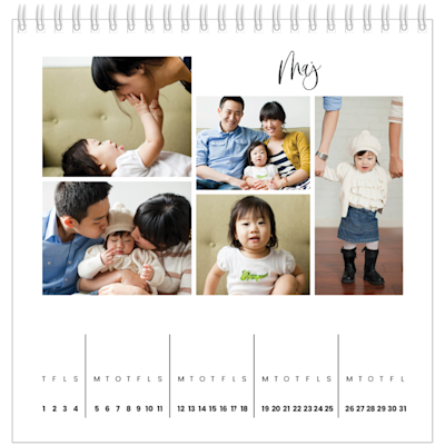 Eksempel på side 5, Tilpassede bordkalendere, variant 2