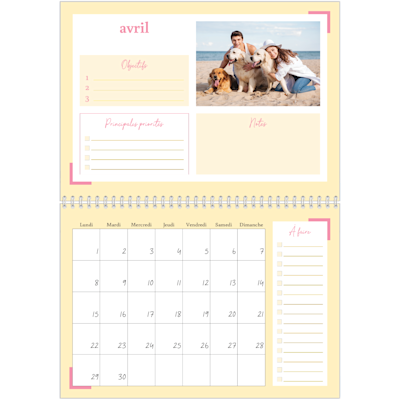 Exemple de page 4, Calendrier mural, option 20