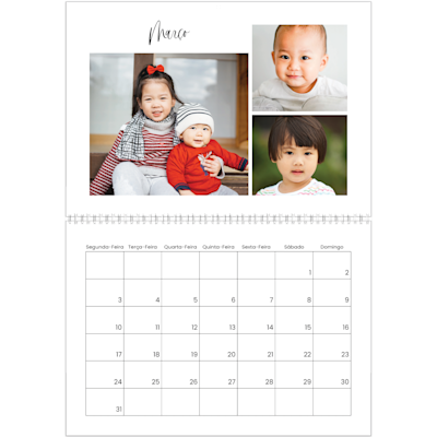 Exemplo de página 3, Calendários de parede, opção 2