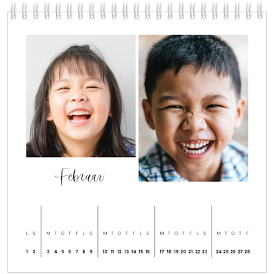 Eksempel på side 2, Tilpassede bordkalendere, variant 2