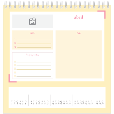 Exemplo de página 4, Calendários de mesa personalizados, opção 11