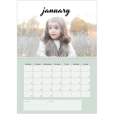 Example of page 1, Custom Wall Calendars, option 18