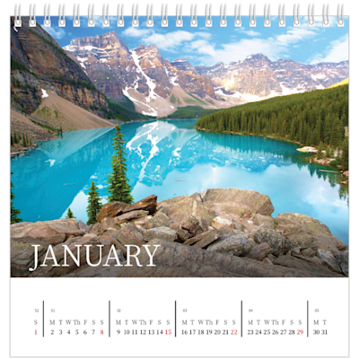 Example of page 1, Desk Calendars, option 5