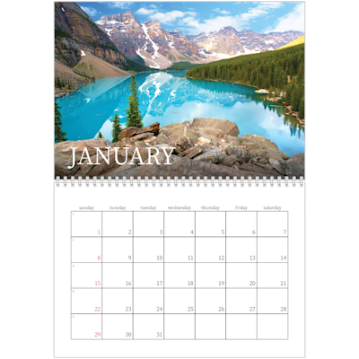 Example of page 1, Custom Wall Calendars, option 7