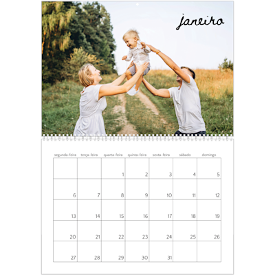 Exemplo de página 1, Calendários de parede, opção 5