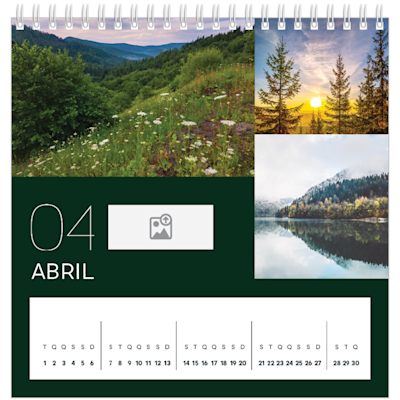 Exemplo de página 4, Calendários de mesa personalizados, opção 9