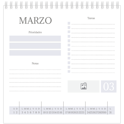 Ejemplo de página 3, Calendarios de mesa personalizados, opción 6