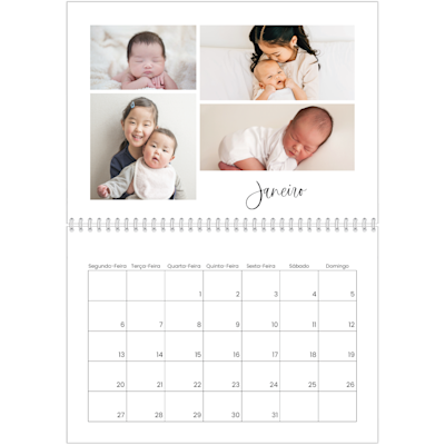 Exemplo de página 1, Calendários de parede, opção 2