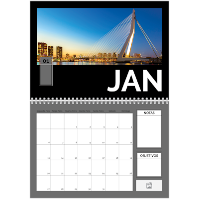 Exemplo de página 1, Calendários de parede, opção 8