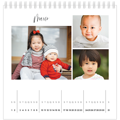 Exemplo de página 3, Calendários de mesa personalizados, opção 2