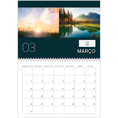 Exemplo de página 3, Calendários de parede, opção 10
