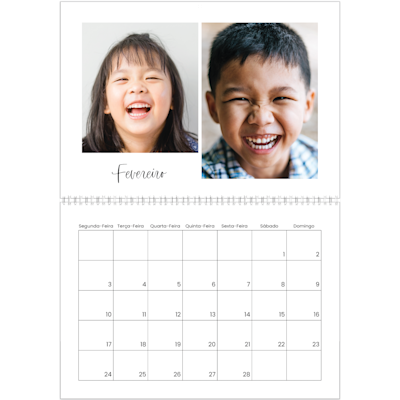Exemplo de página 2, Calendários de parede, opção 2
