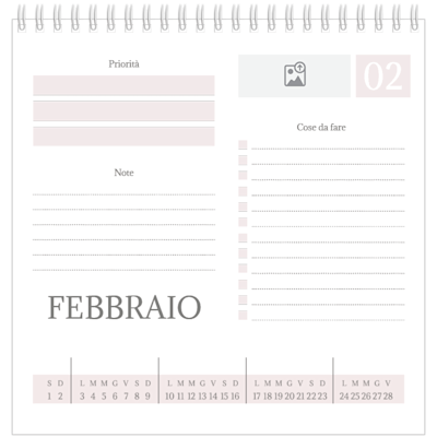 Esempio di pagina 2, Calendari da tavolo personalizzati, opzione 4
