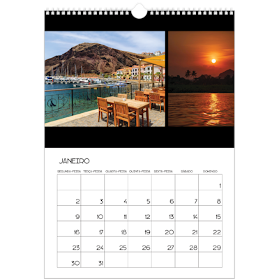 Exemplo de página 1, Calendários de parede, opção 4