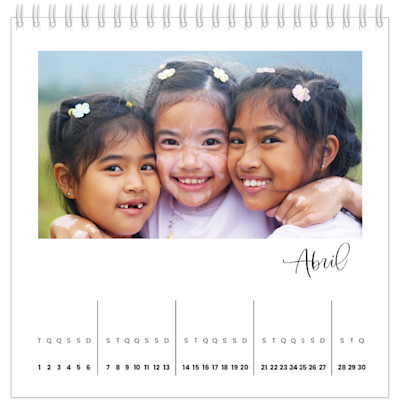 Exemplo de página 4, Calendários de mesa personalizados, opção 2