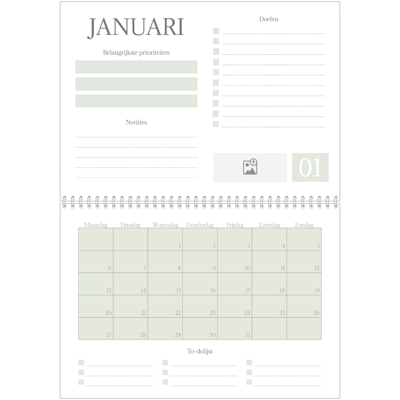 Voorbeeld van pagina 1, Wandkalenders 2026, optie 7