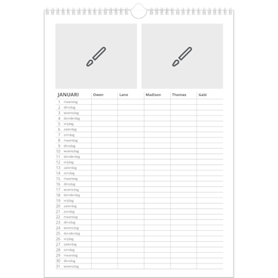 Voorbeeld van pagina 1, Wandkalenders 2026, optie 8
