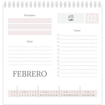 Ejemplo de página 2, Calendarios de mesa personalizados, opción 6