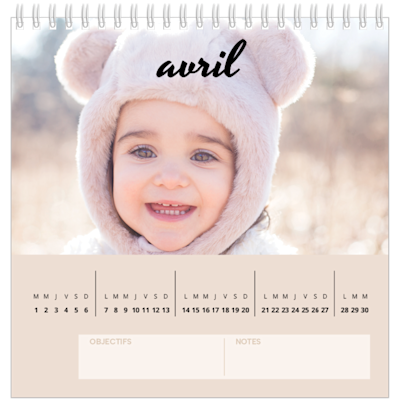 Exemple de page 4, Calendriers de bureau personnalisés, option 10