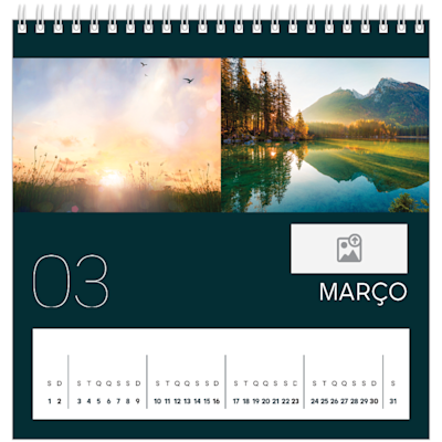 Exemplo de página 3, Calendários de mesa personalizados, opção 9