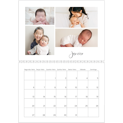 Exemplo de página 1, Calendários de parede, opção 2