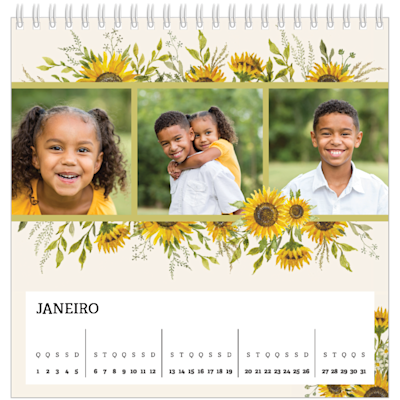 Exemplo de página 1, Calendários de mesa personalizados, opção 22
