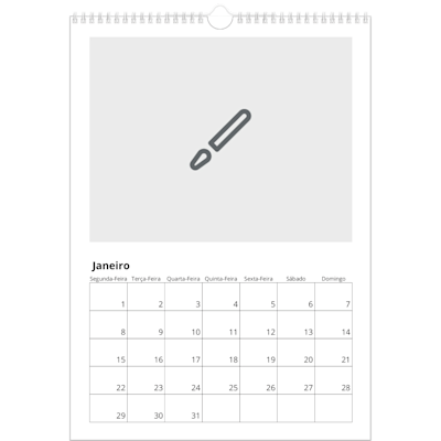 Exemplo de página 1, Calendários de parede, opção 1