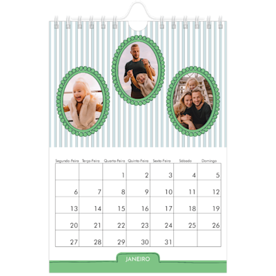Exemplo de página 1, Calendários de parede, opção 8