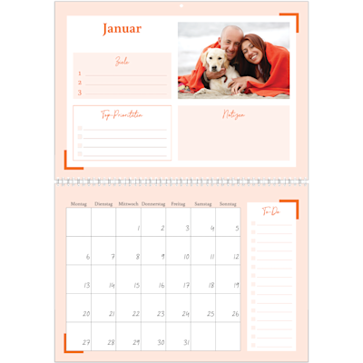 Beispiel für Seite 1, Wandkalender 2026, Option 13