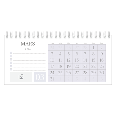 Exemple de page 3, Calendriers de bureau personnalisés, option 6