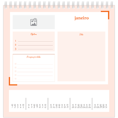 Exemplo de página 1, Calendários de mesa personalizados, opção 11