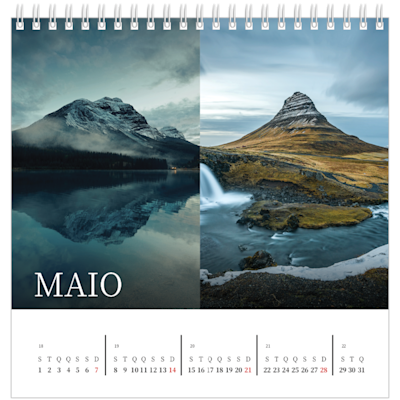 Exemplo de página 5, Calendários de mesa personalizados, opção 16