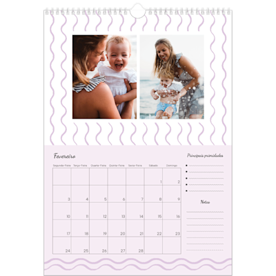 Exemplo de página 2, Calendários de parede, opção 6