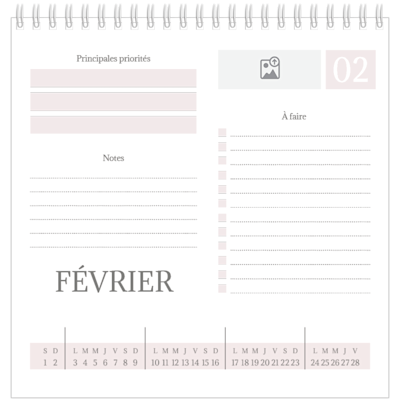 Exemple de page 2, Calendriers de bureau personnalisés, option 6