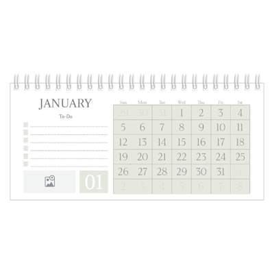 Example of page 1, Desk Calendars, option 6
