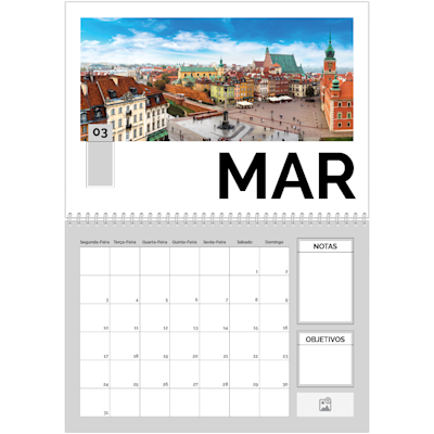 Exemplo de página 3, Calendários de parede, opção 8