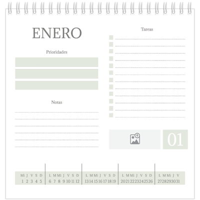 Ejemplo de página 1, Calendarios de mesa personalizados, opción 6