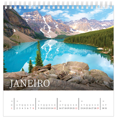 Exemplo de página 1, Calendários de mesa personalizados, opção 16