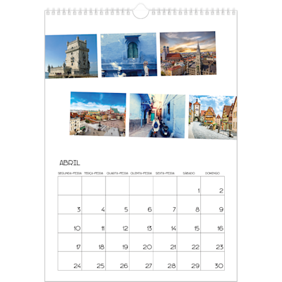 Exemplo de página 4, Calendários de parede, opção 4