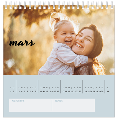 Exemple de page 3, Calendriers de bureau personnalisés, option 10