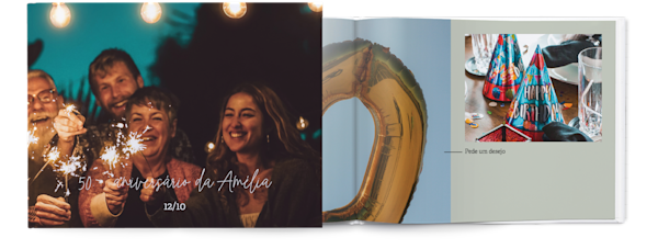 Exemplo de página 1, Álbuns fotográficos personalizados, opção 9