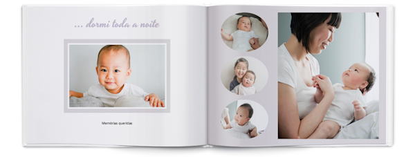 Exemplo de página 5, Álbuns fotográficos personalizados, opção 2