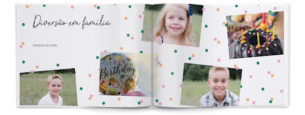 Exemplo de página 4, Álbuns fotográficos personalizados, opção 8