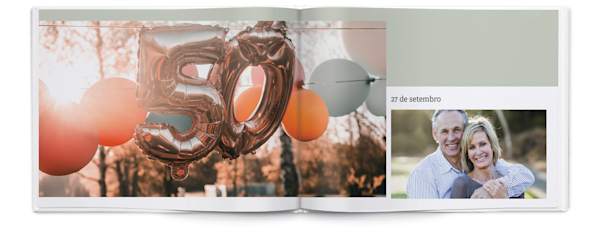 Exemplo de página 5, Álbuns fotográficos personalizados, opção 9
