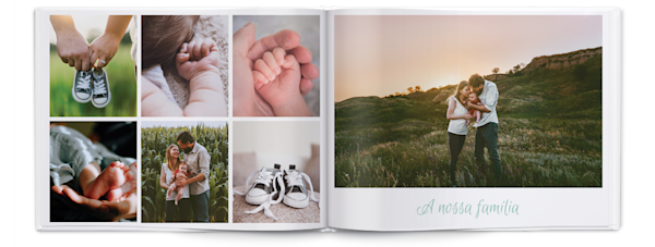 Exemplo de página 4, Álbuns fotográficos personalizados, opção 3